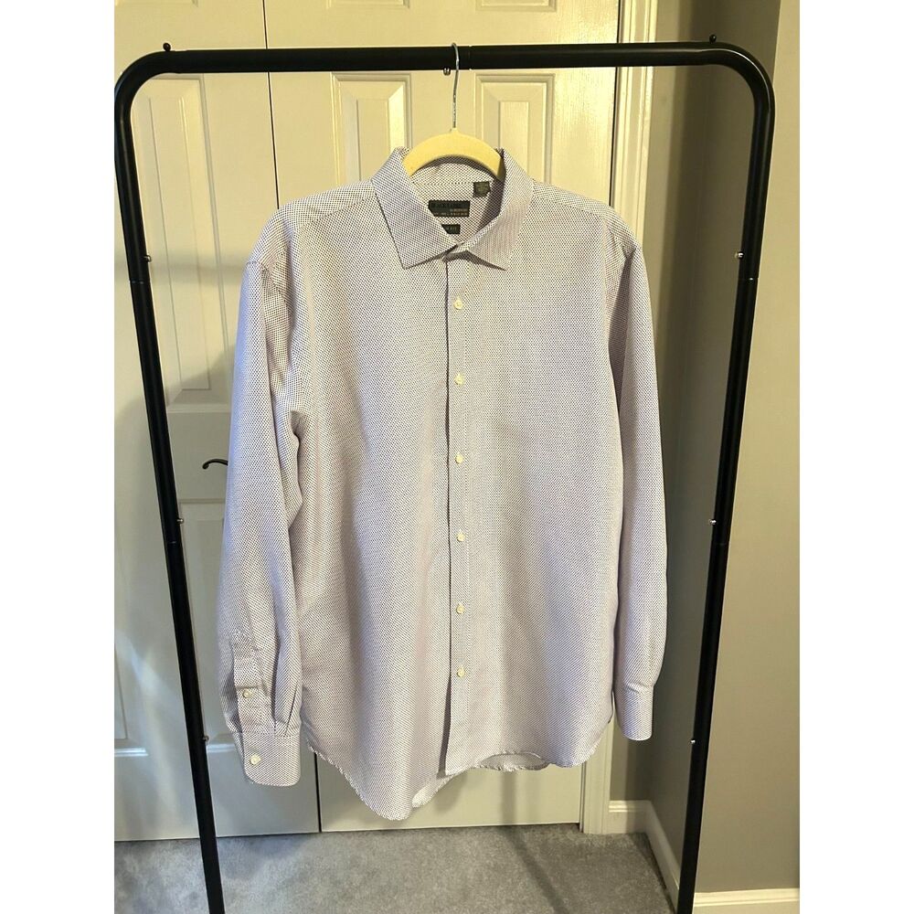 Black Label by Ruffini Men's Long Sleeve Dress Shirt -  Dot Geometric - Size L